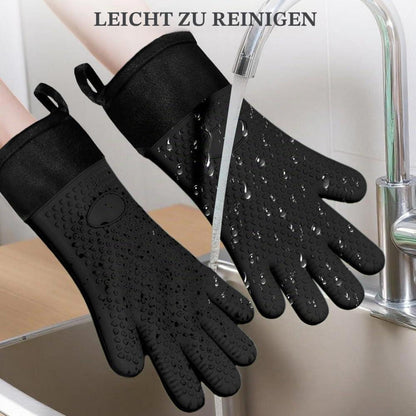 2er Set Ofenhandschuhe Silikon, Hitzebeständig & Rutschfest