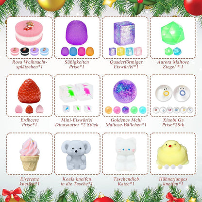 Fidget Adventskalender 2026 Kawaii Mochi Set Stressabbau Geschenk