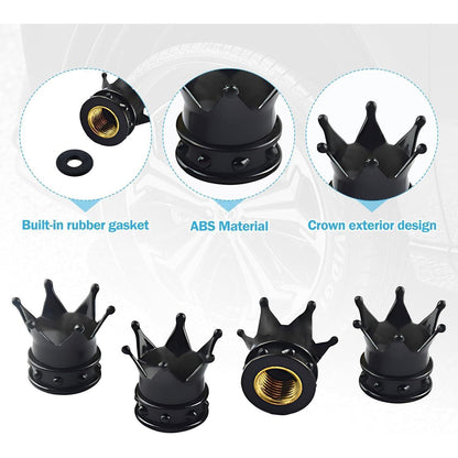 4x Kronen Ventilkappen Metall – Autoreifen & Fahrradventile