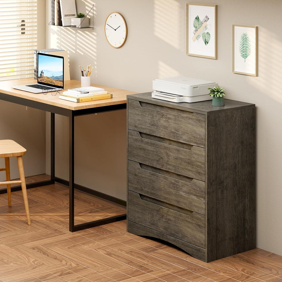 Weißes 4-Schubladen Sideboard | Schlafzimmer Kommode 71x41x82 cm