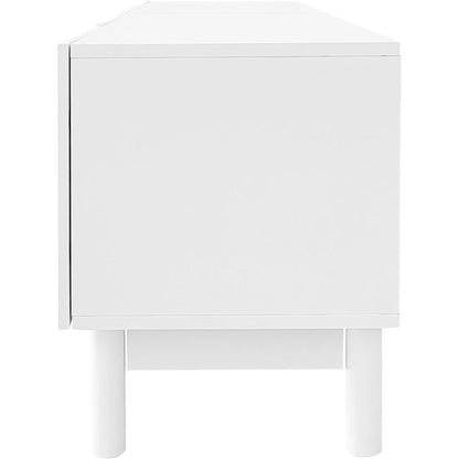 TV Lowboard mit Wellenförmigen Türen – Weiß, 169cm