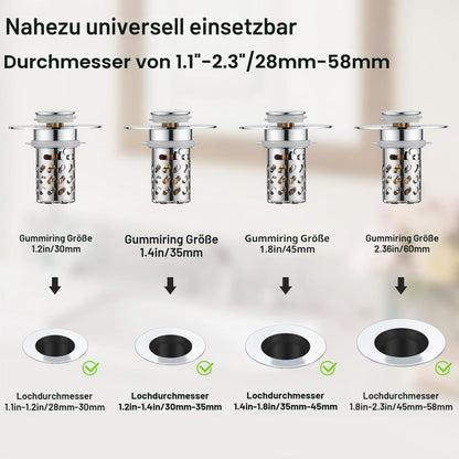 Pop-Up Abflusssieb Waschbecken 3in1 mit Filterkorb