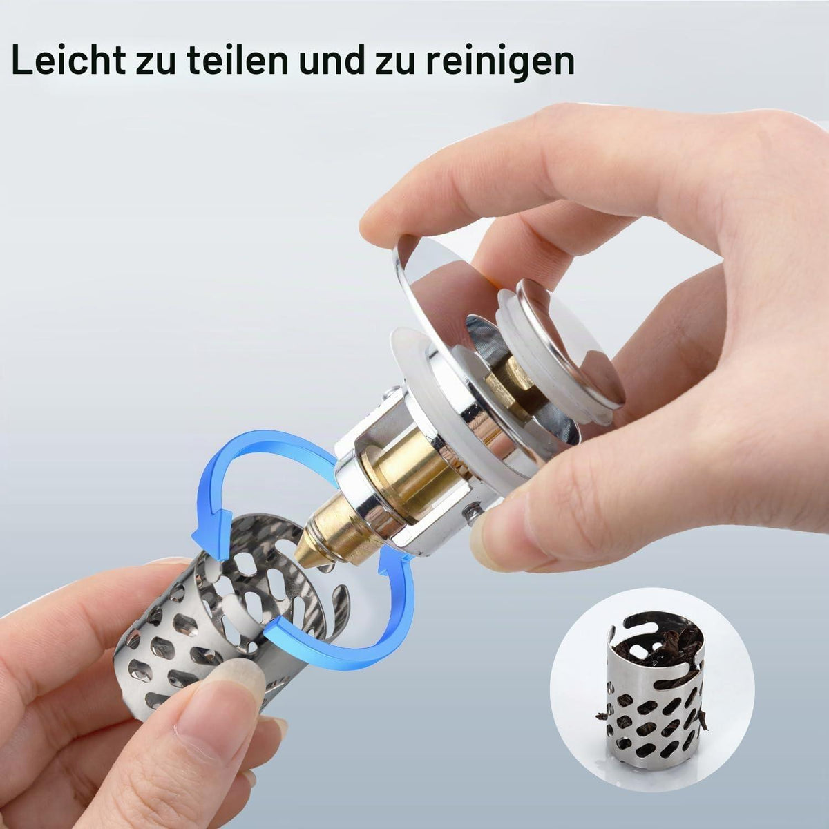 Pop-Up Abflusssieb Waschbecken 3in1 mit Filterkorb
