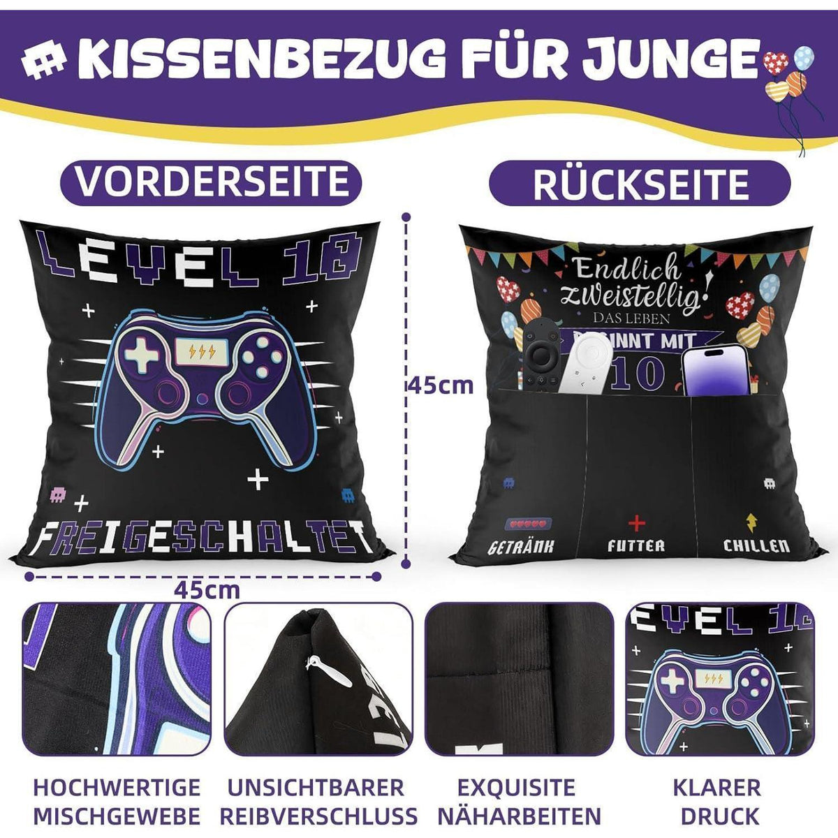 Gamer Geschenk 12. Geburtstag – Kissen, Socken & Geldkarte