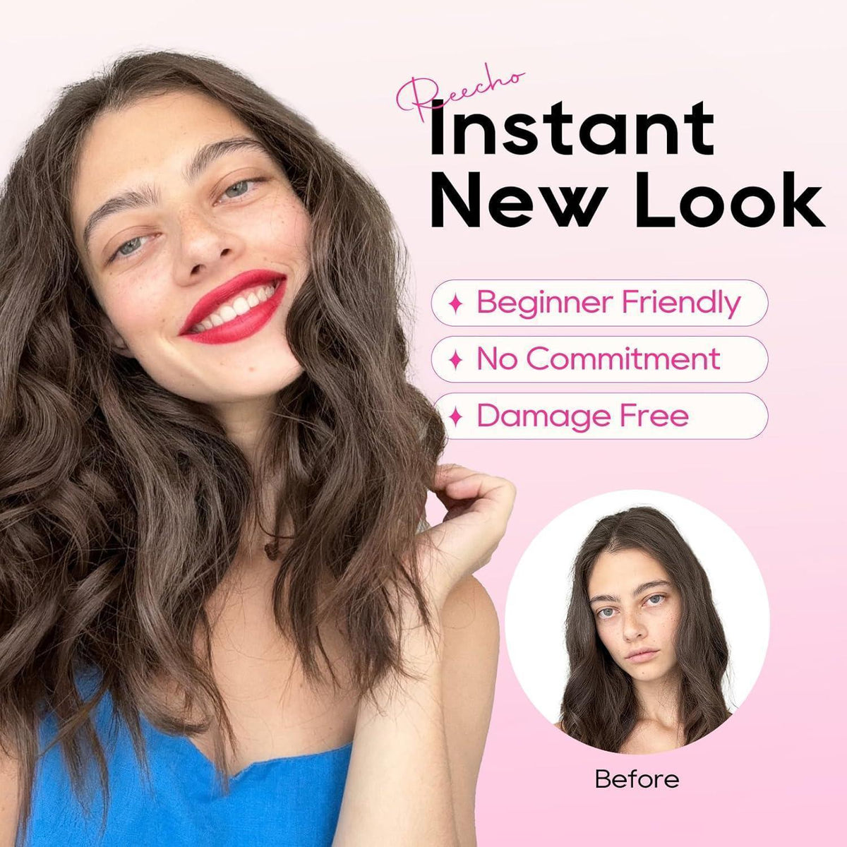 Welliges Clip-In Haarverlängerung 35 cm – Volumines & Natürliches Haar