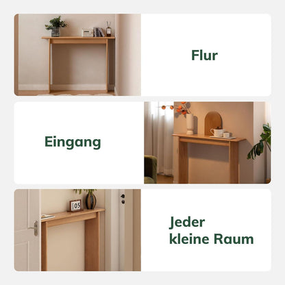 Schmaler Konsolentisch Eiche Massivholz – Platzsparend & Stabil