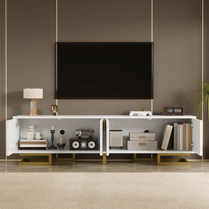 Moderner TV-Schrank Weiß mit goldenen Akzenten 160cm