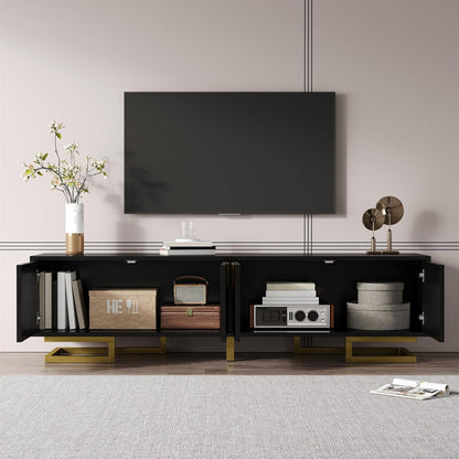 Moderner TV-Schrank 160cm mit goldenen Akzenten & Stauraum