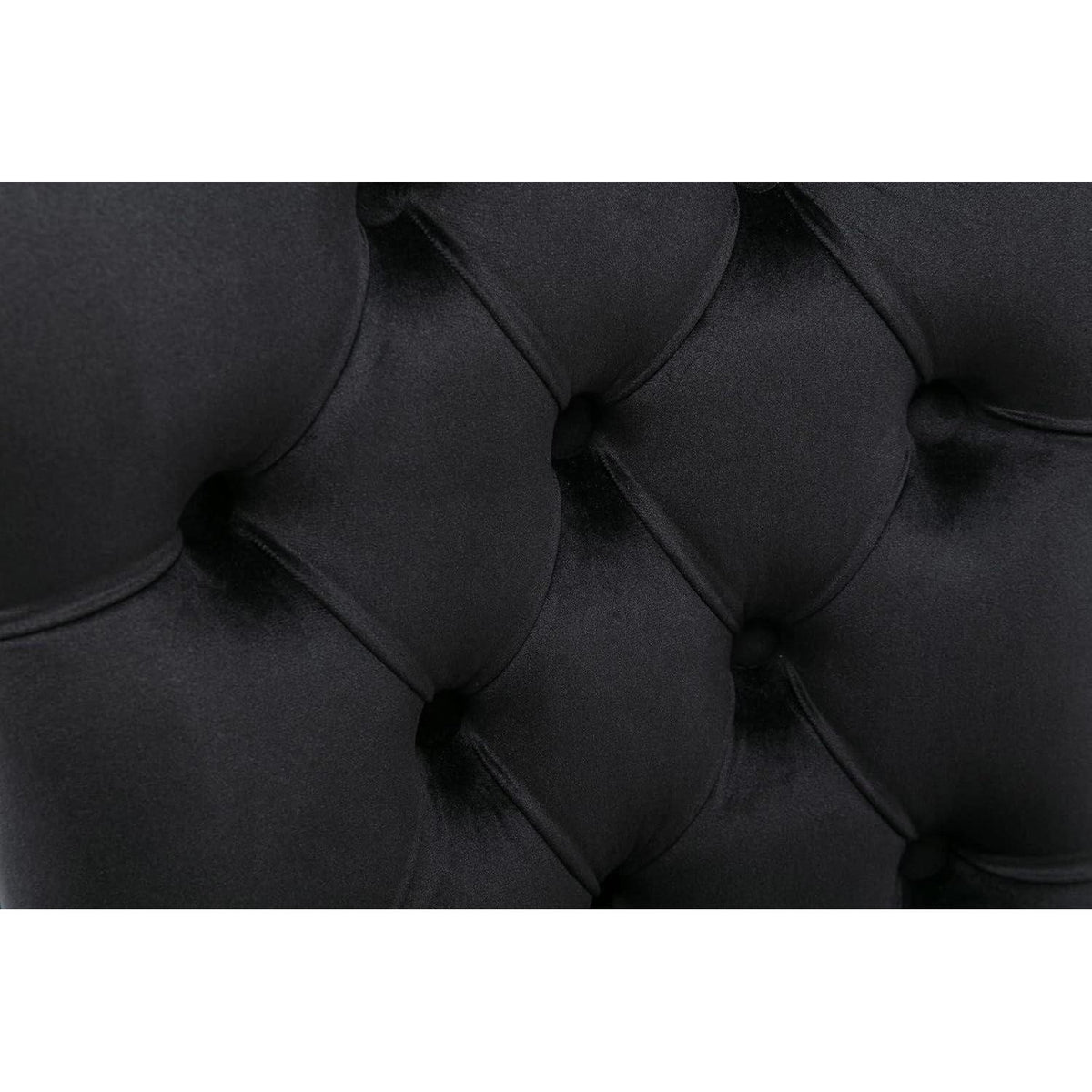 Esszimmerstühle 2er Set Samt, Gepolstert & Nieten Design Schwarz