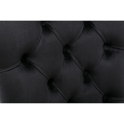 Esszimmerstühle 2er Set Samt, Gepolstert & Nieten Design Schwarz
