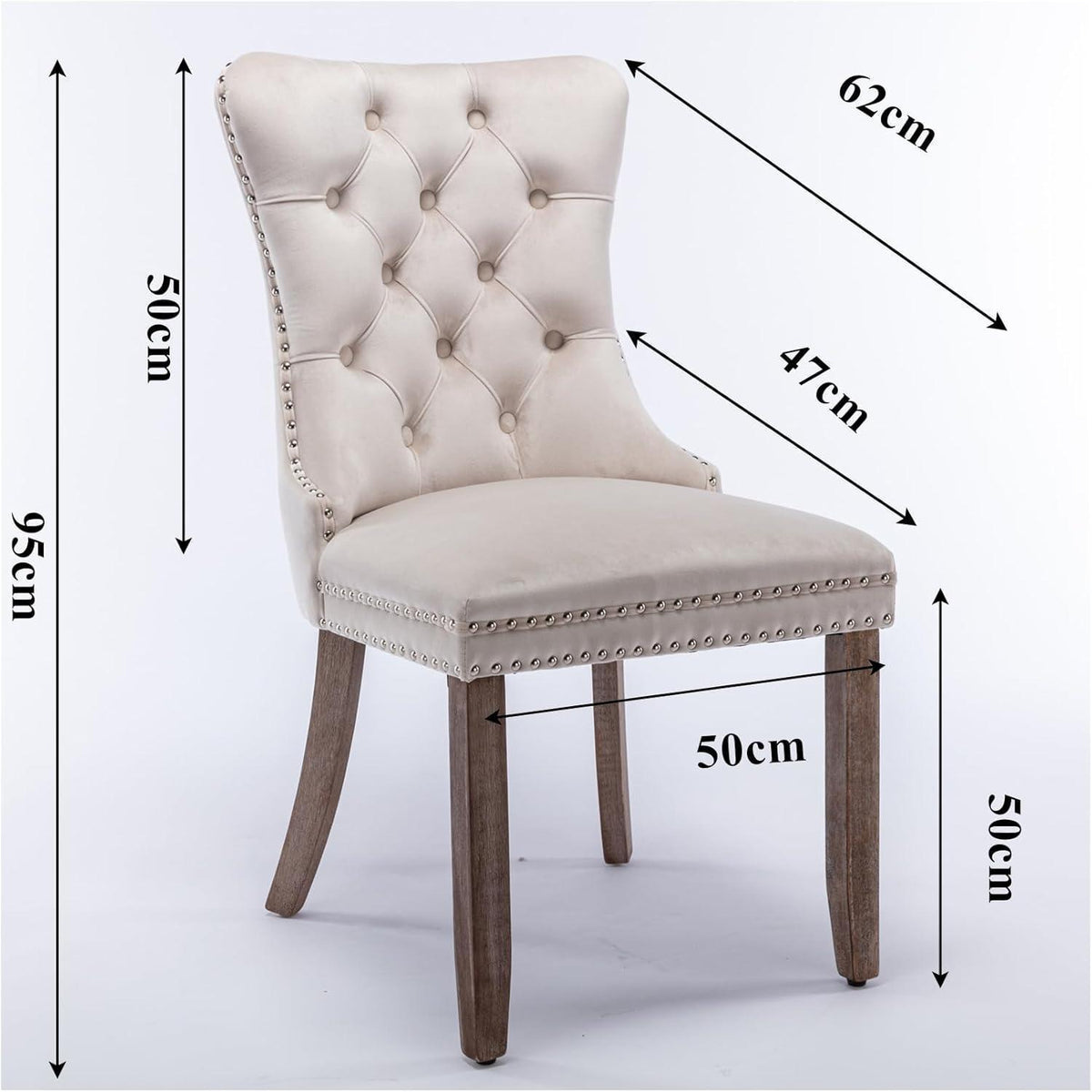Esszimmerstühle Set 4er – Samt, Beige, Gepolstert & Stabil
