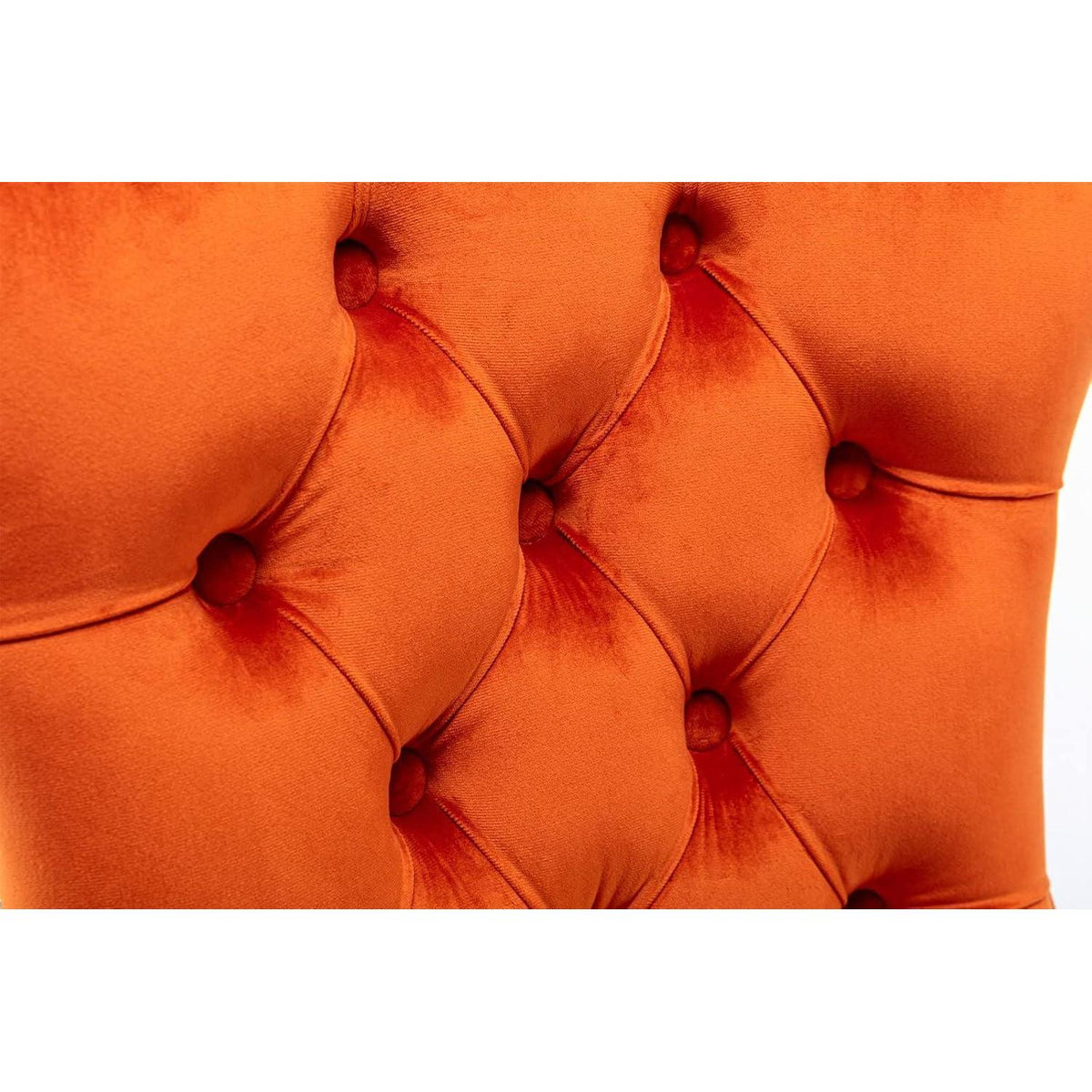 Esszimmerstühle Set 4 – Samt, Orange, Nieten Design