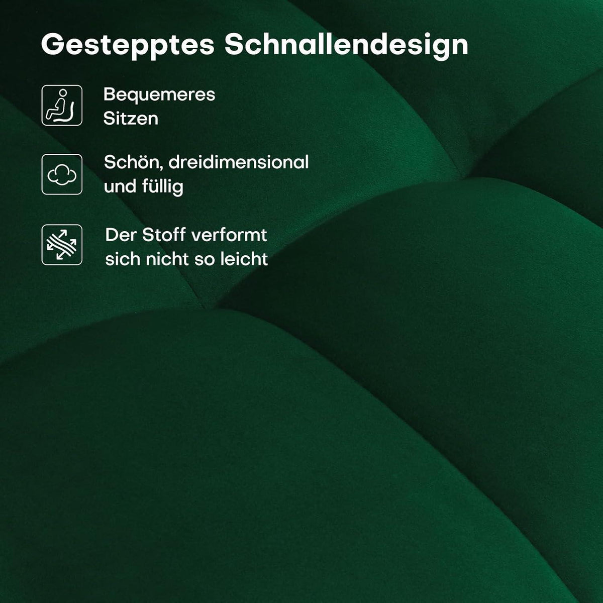 Esszimmerstühle Set 6x Samt Grün, 200KG Belastbar & Komfortabel