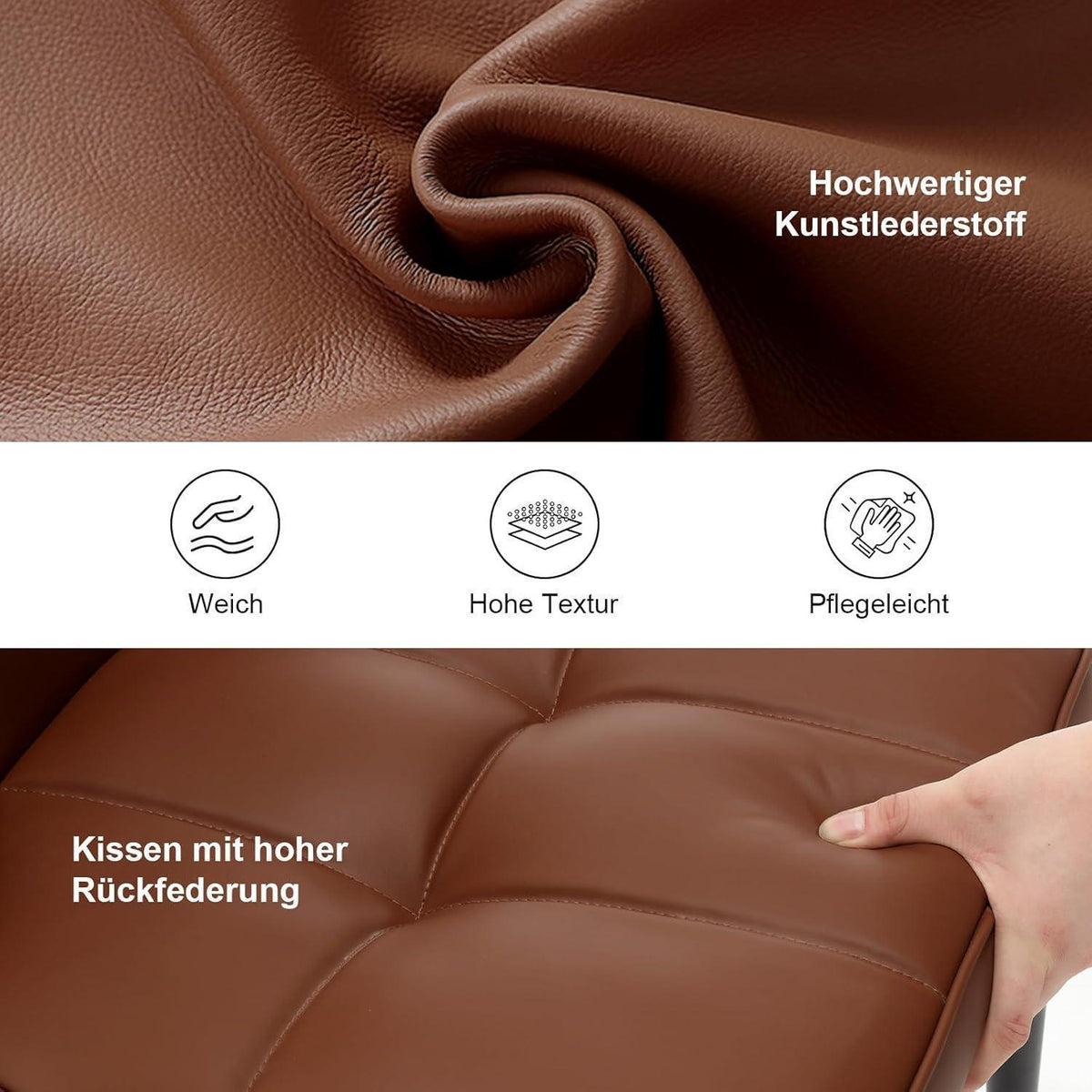 Esszimmerstühle Set Braun 6er – Bequem & Modern