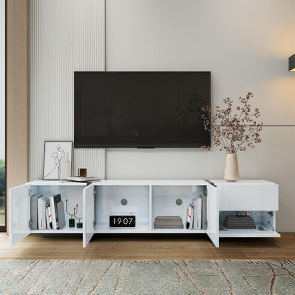 Weißer TV-Schrank mit Schublade & Türen, 170x30x39cm
