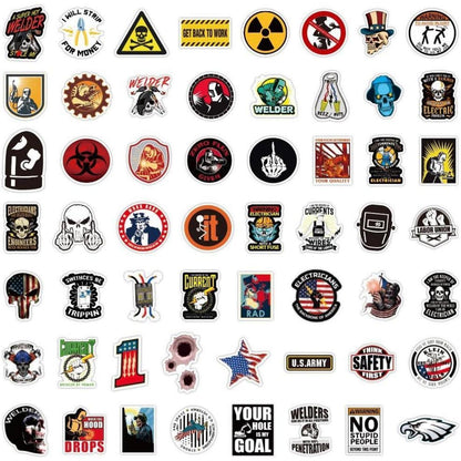 200 Aufkleber Set für Werkzeug & Helm – Lustige Sticker für Handwerker