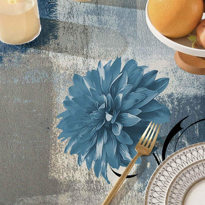 Blau Grau Retro Tischdecke 85x85cm – Rustikale Tischdekoration