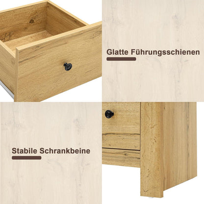 Kommode mit 7 Schubladen | Sideboard Holz, Verstellbar, 152x40x89cm