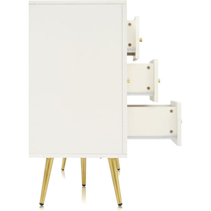 Weißes Sideboard mit 2 Türen & 3 Schubladen – 140x40x84cm