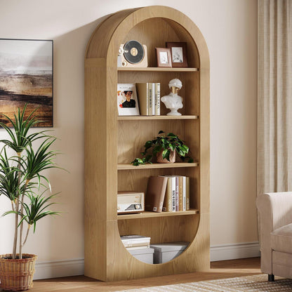 Tribesigns Gewölbtes Bücherregal mit 5 Ebenen – Industrial Design