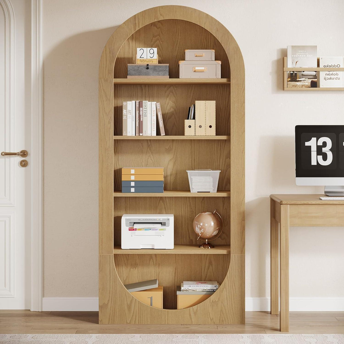Tribesigns Gewölbtes Bücherregal mit 5 Ebenen – Industrial Design