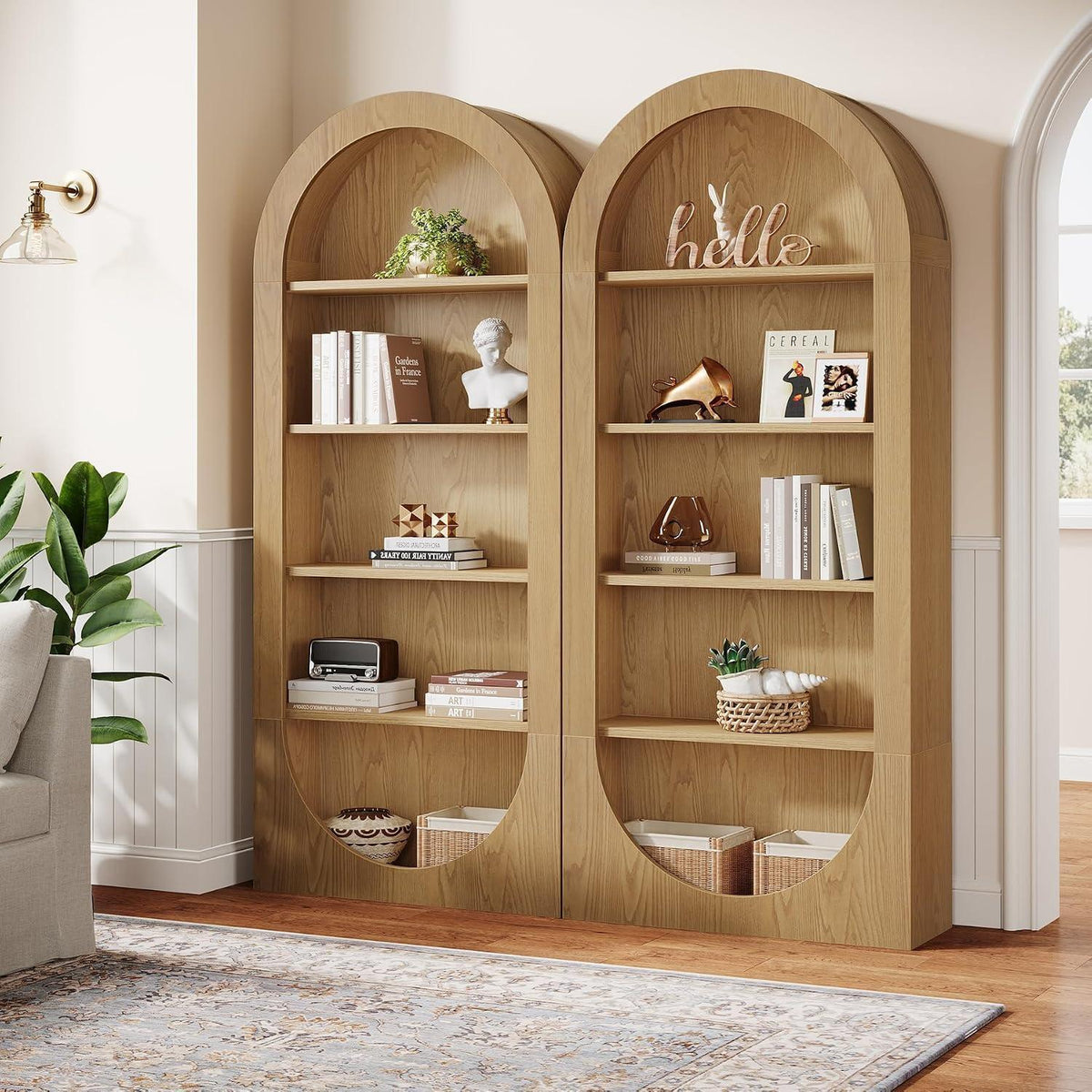 Tribesigns Gewölbtes Bücherregal mit 5 Ebenen – Industrial Design