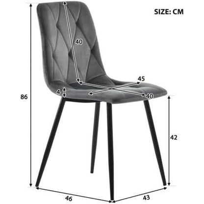 Ausziehbarer Esstisch-Set mit 4 Samtstühlen (Schwarz/Weiß)