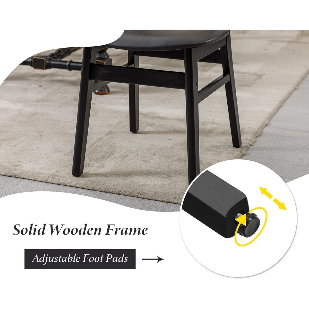 Esszimmerstühle 4er Set Holz mit Rattan Rückenlehne Schwarz