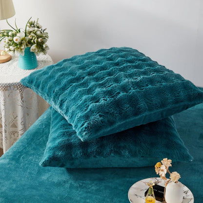 Plüsch Bettwäsche Set Petrol 155x220 cm – Warm & Flauschig