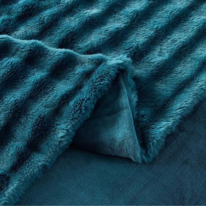 Plüsch Bettwäsche Set 200x220 Petrol - Warm & Flauschig Winterbettwäsche