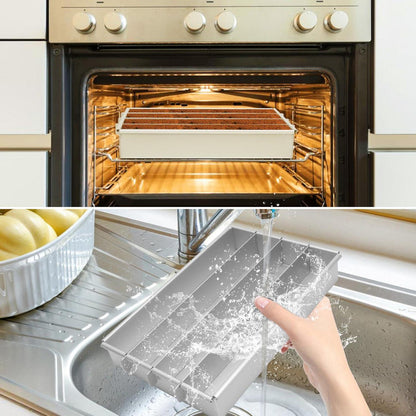 Rechteckige Tiramisu-Form aus Aluminium | 4 Fächer Kuchenrahmen