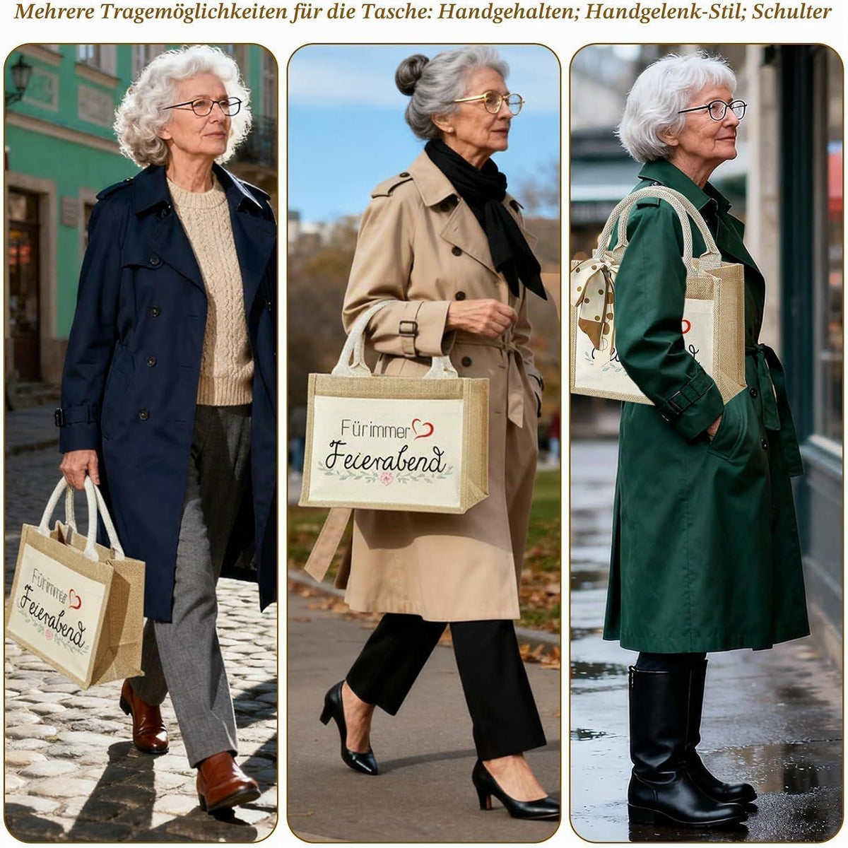 Ruhestand Geschenkset für Frauen mit Jutetasche & Schal