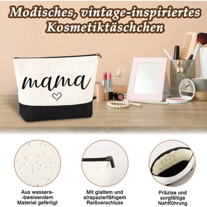 Canvas Einkaufstasche & Kosmetiktasche Geschenk für Mama