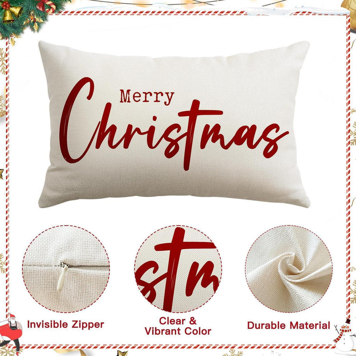 Weihnachtlicher Kissenbezug Rot Merry Christmas 40x60 cm