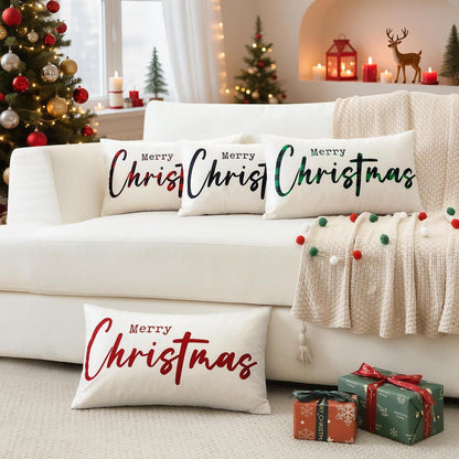 Weihnachtlicher Kissenbezug Rot Merry Christmas 40x60 cm