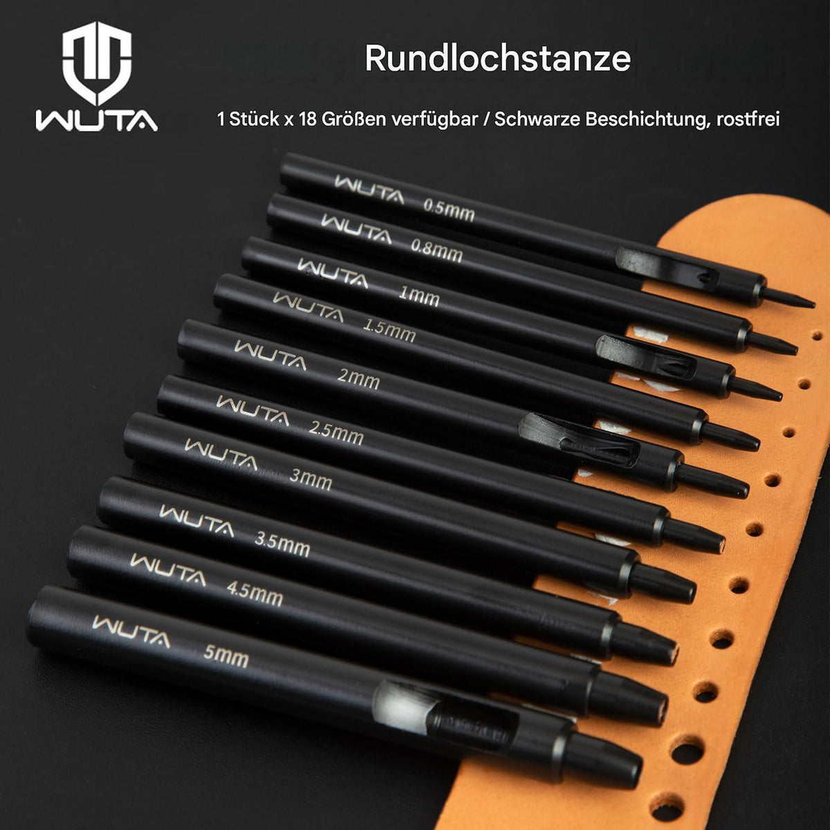 Leder Lochstanzer Set 15-teilig – 0,5-15mm für Lederarbeiten