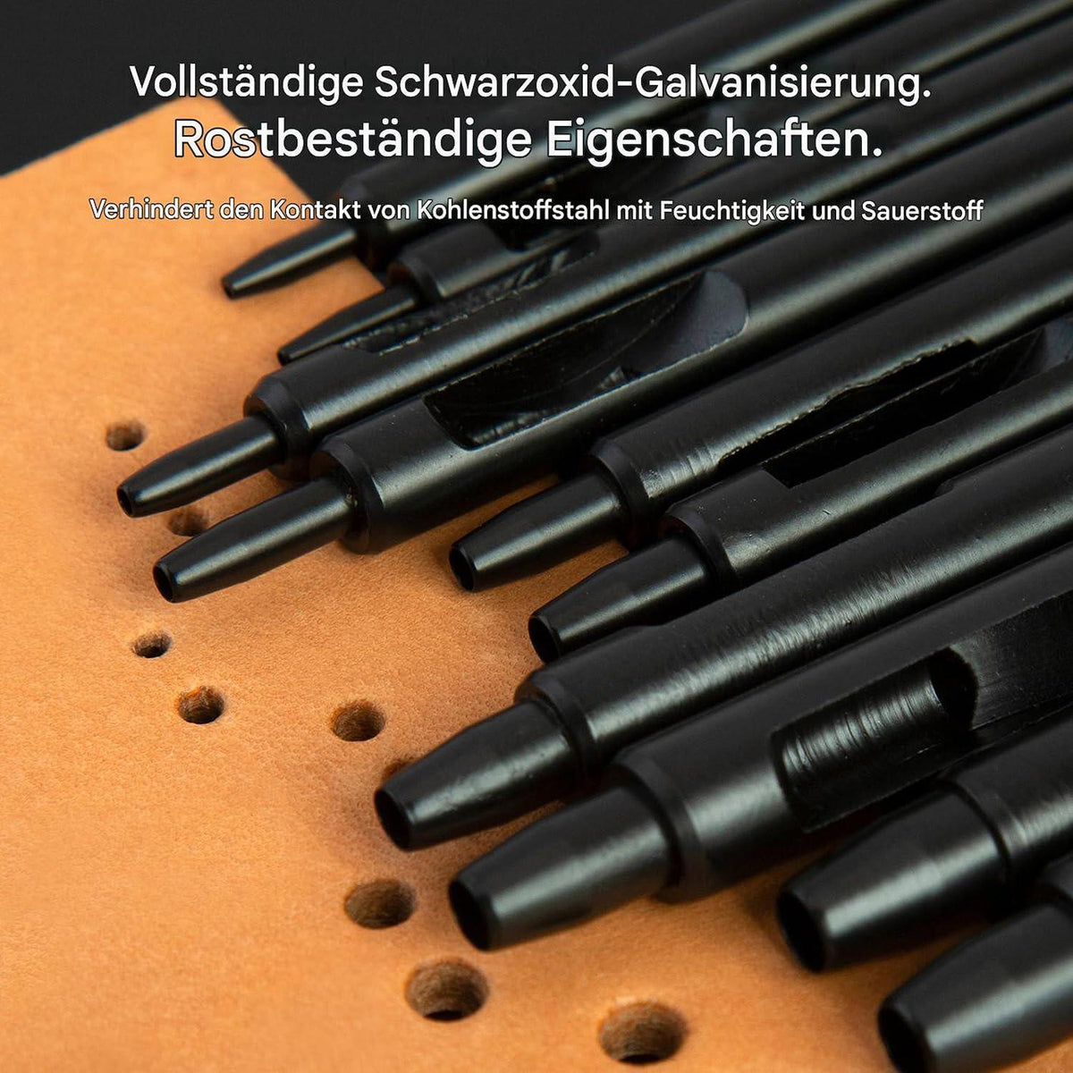 Leder Lochstanzer Set 15-teilig – 0,5-15mm für Lederarbeiten