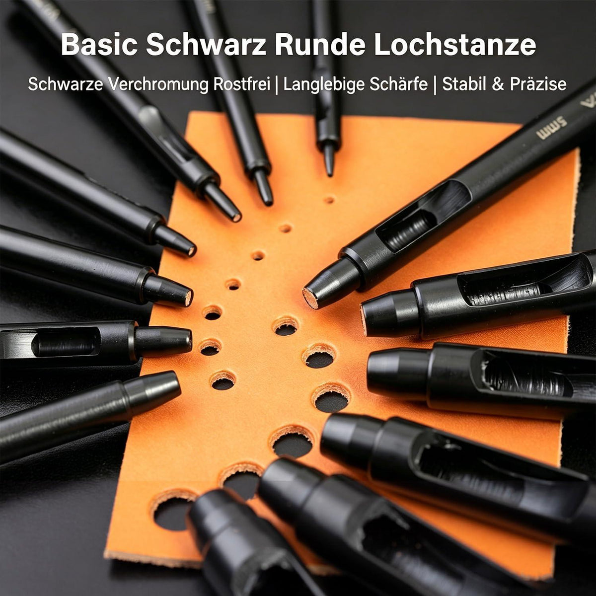 Leder Lochstanzer Set 15-teilig – 0,5-15mm für Lederarbeiten
