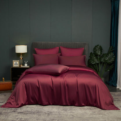 Bambus Bettwäsche Set 135x200cm Rot – 4-teilig, Atmungsaktiv & Luxuriös
