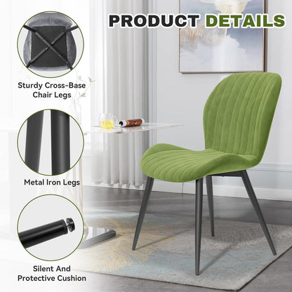 Esszimmerstühle Set 4 Grün Samt | Ergonomisch & Robust