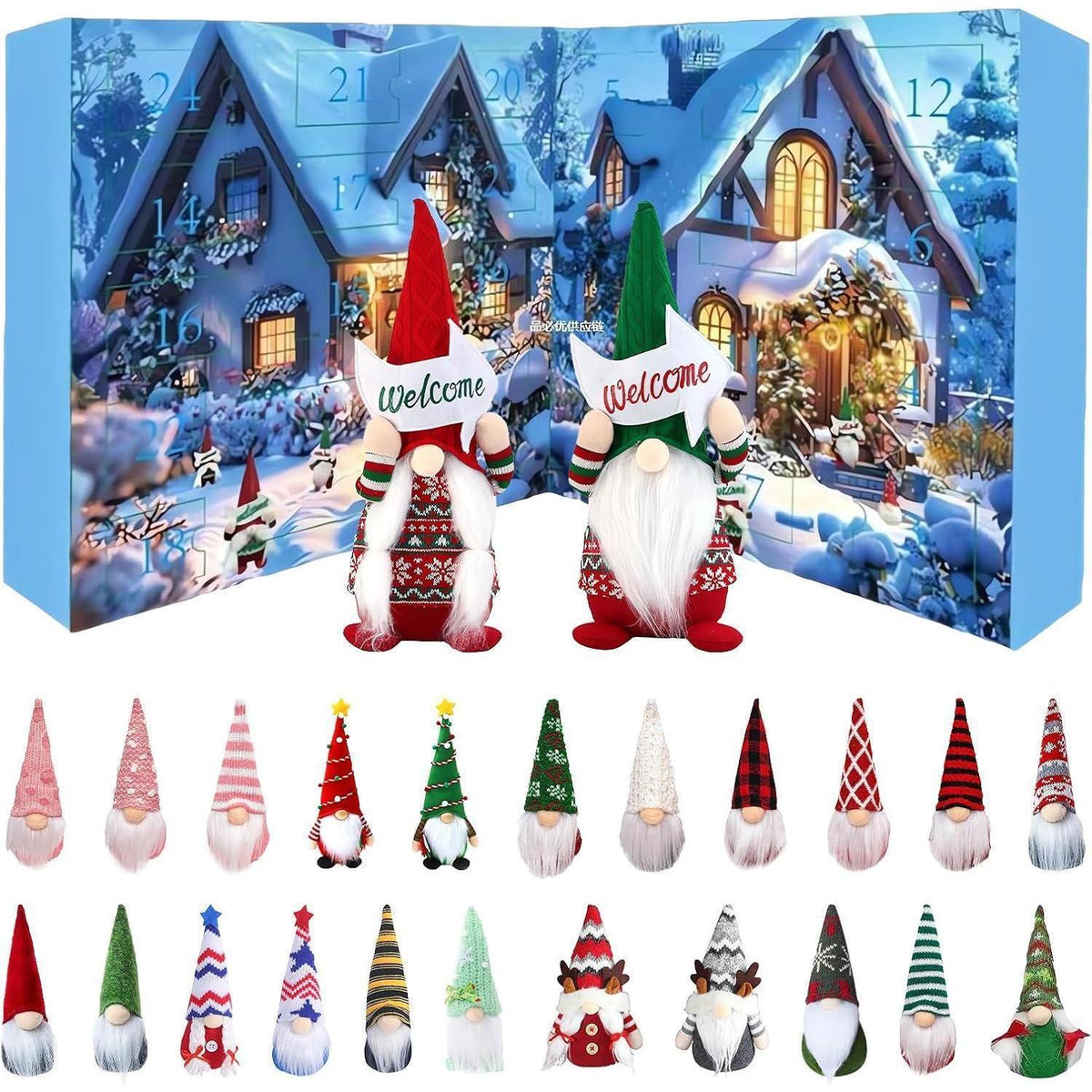 Adventskalender Wichtel 24 Tage Countdown Deko für Erwachsene