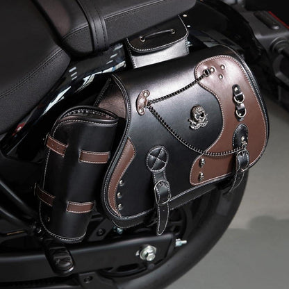 Motorrad Satteltasche 30L Wasserdicht mit Cup Holder in Lederoptik