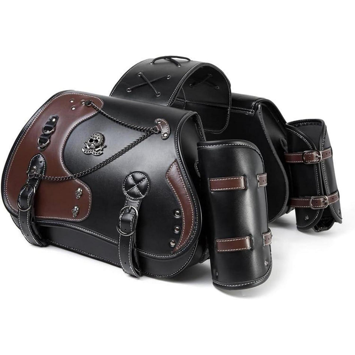 Motorrad Satteltasche 30L Wasserdicht mit Cup Holder in Lederoptik