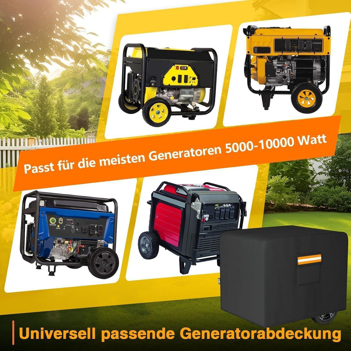 Generator Abdeckung wasserdicht 81x61x61cm mit Reflexstreifen
