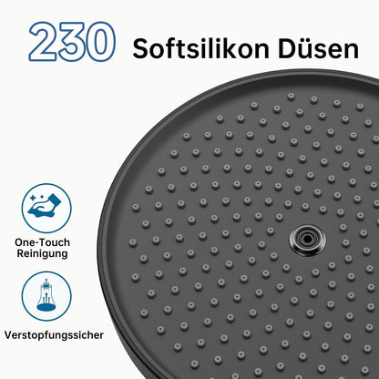 10 Zoll Regendusche mit Anti-Kalk-Düsen Schwarz