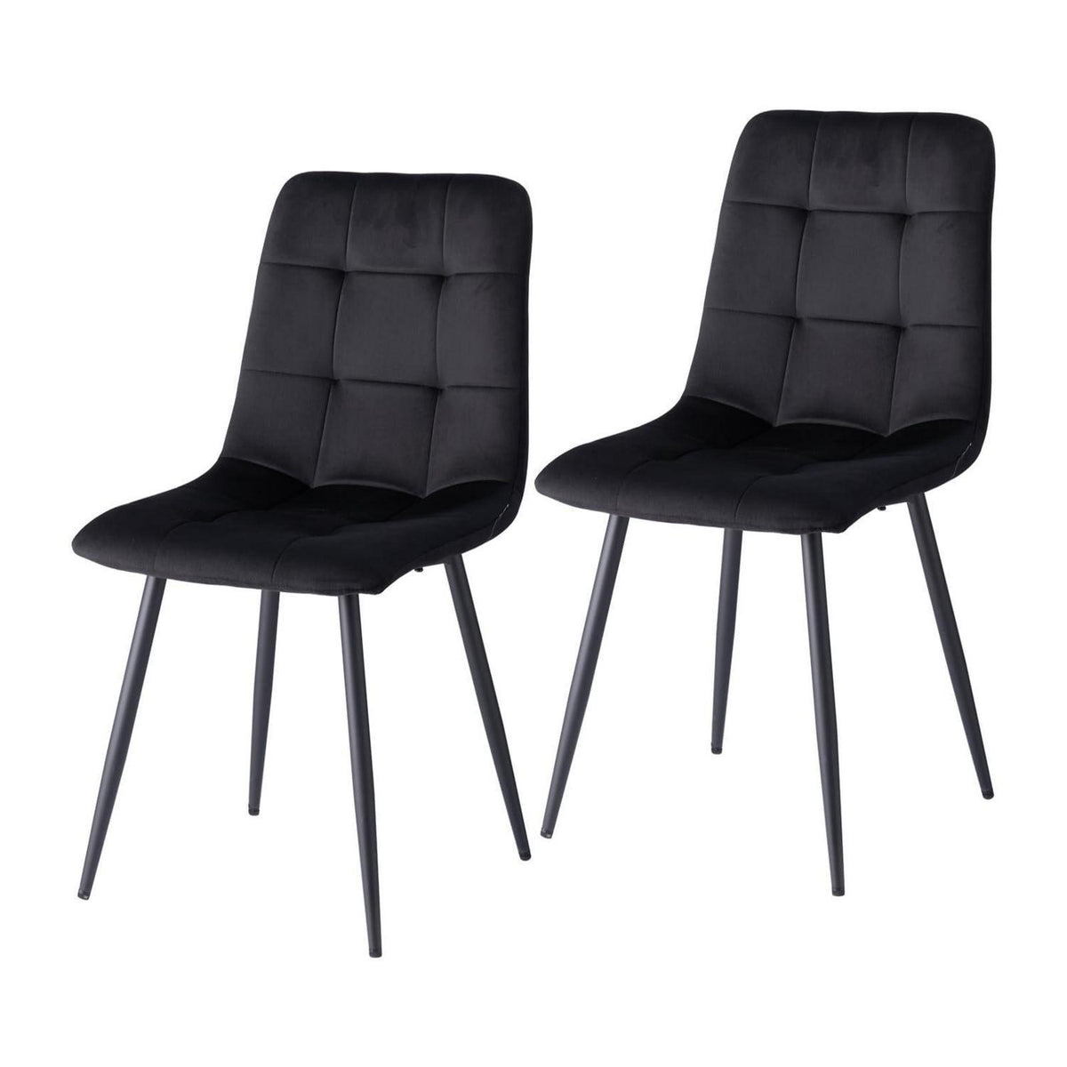 2er-Set Esszimmerstühle Samt Schwarz – Modern & Bequem