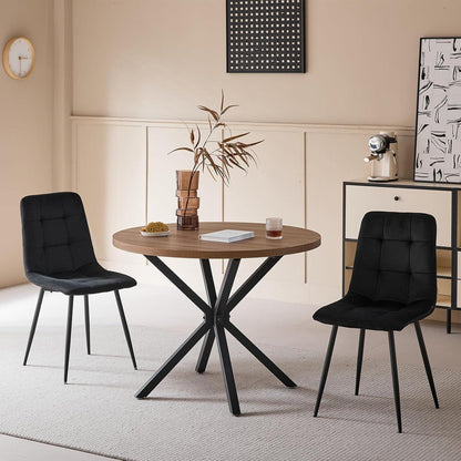 2er-Set Esszimmerstühle Samt Schwarz – Modern & Bequem