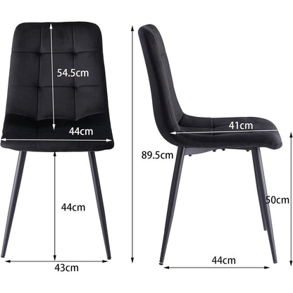 2er-Set Esszimmerstühle Samt Schwarz – Modern & Bequem