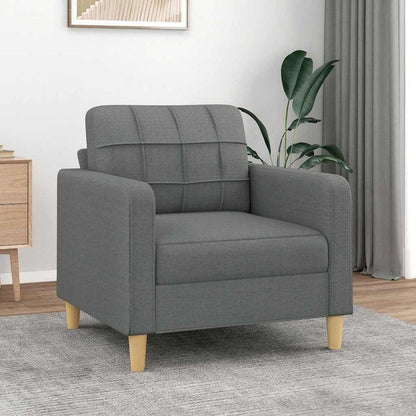 Sofasessel Polstersofa Dunkelgrau – Bequemes Loungesofa mit Kissen