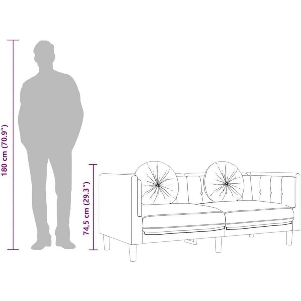 Modernes 2-Sitzer Sofa Dunkelgrün Samt mit Kissen
